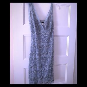 Powder blue beaded dress. Simple, elegant, sexy!